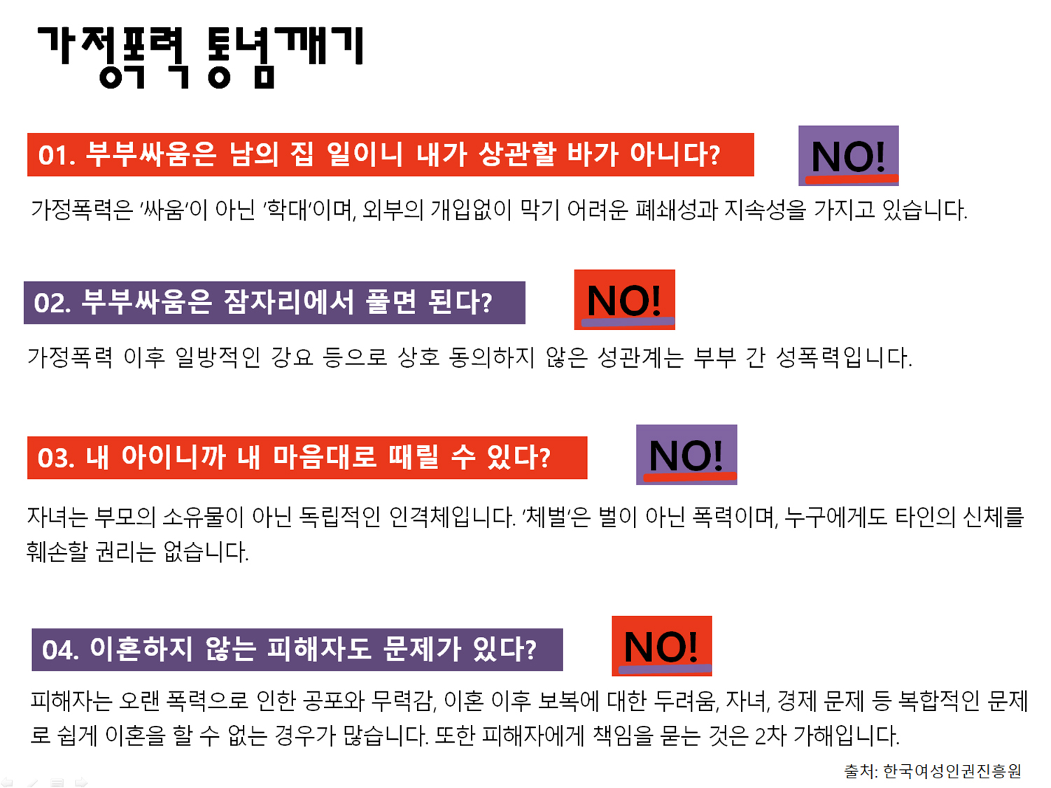 우리가 알아야 하는 가정폭력 통념깨기 첨부이미지