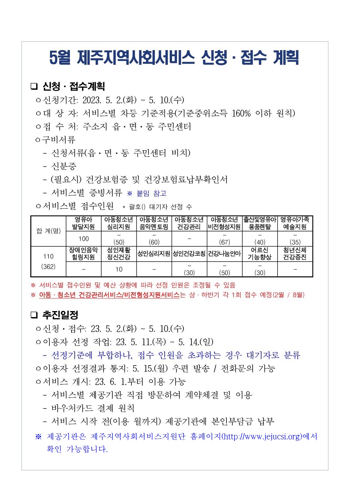 2023년 5월(6월 개시) 지역사회서비스투자사업 이용자 모집안내 첨부이미지