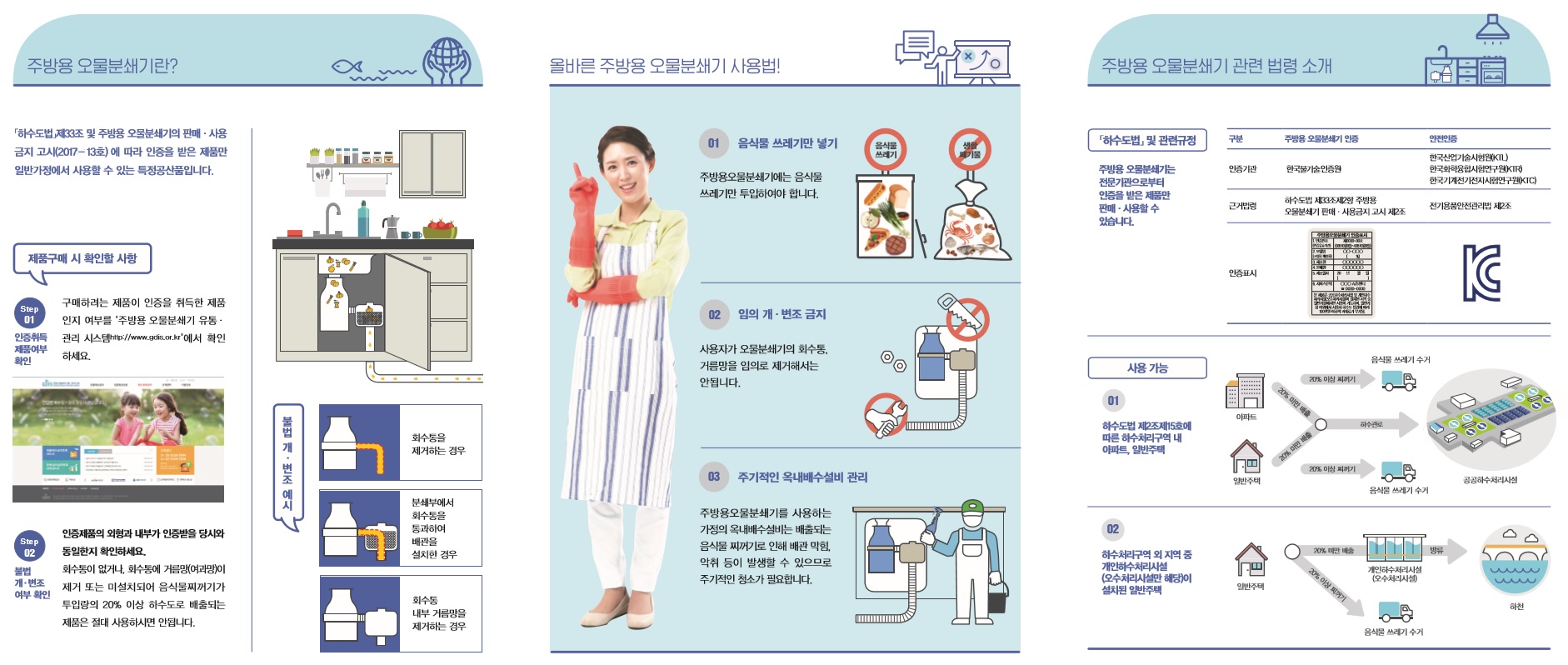 주방용오물분쇄기 불법사용 근절을 위한 홍보 첨부이미지