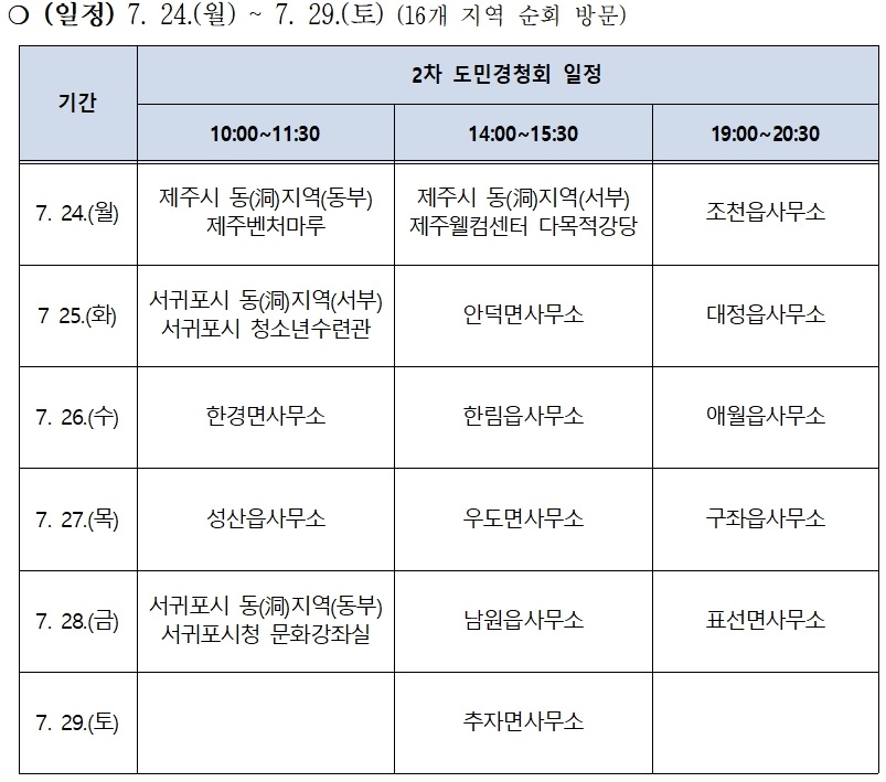제주형 행정체제 도입 등 공론화 제2차 도민경청회 개최 안내 첨부이미지