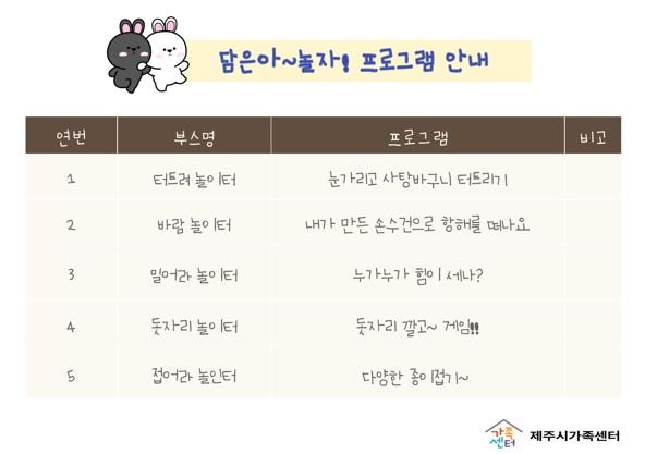 제주시가족센터 우리가 만드는 놀이터 