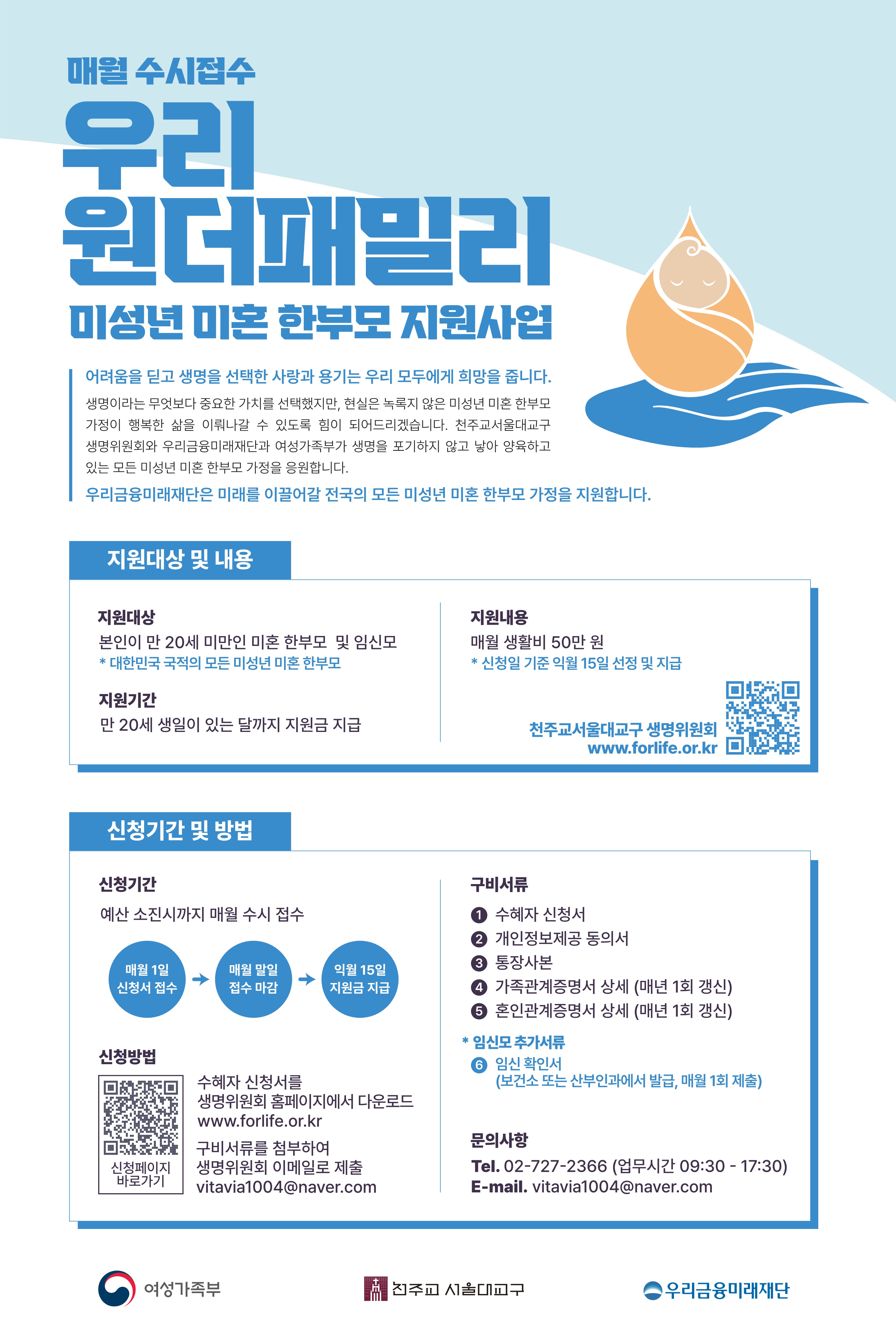 미성년 미혼 한부모 지원사업(우리 원더패밀리) 안내 첨부이미지