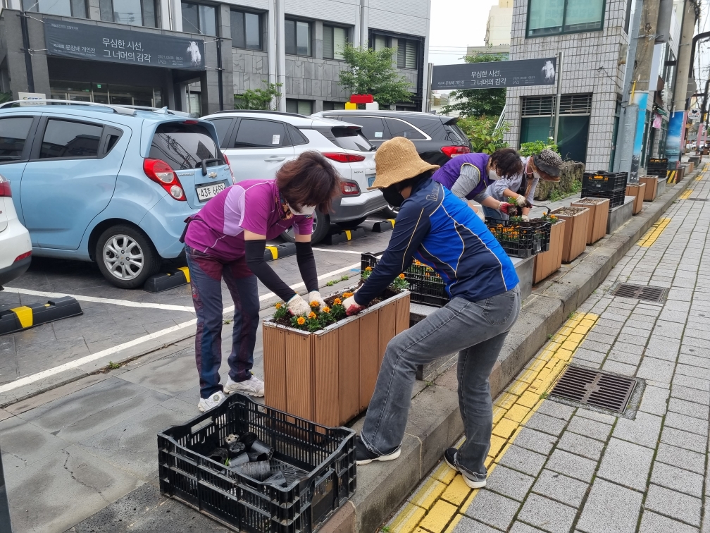 삼도2동민속보존회, 여름꽃 식재 실시 첨부이미지